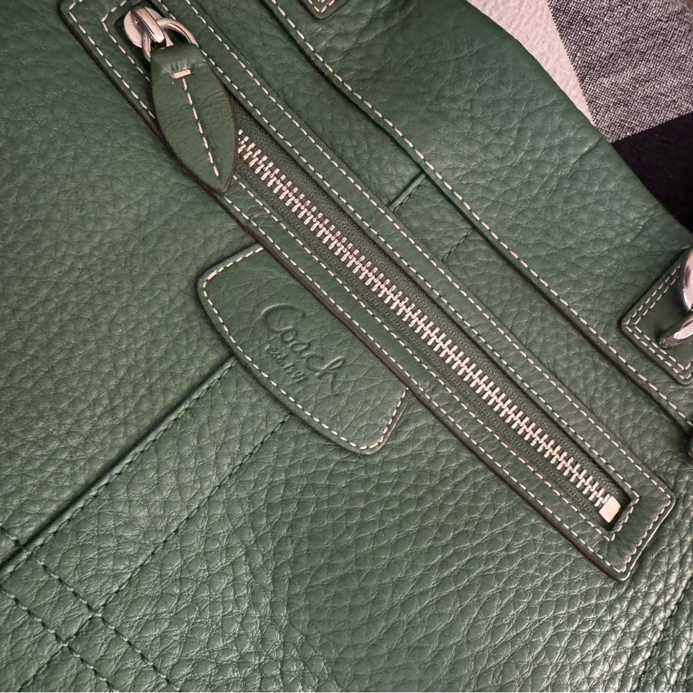 Coach Forest Green Leather Shoulder Bag